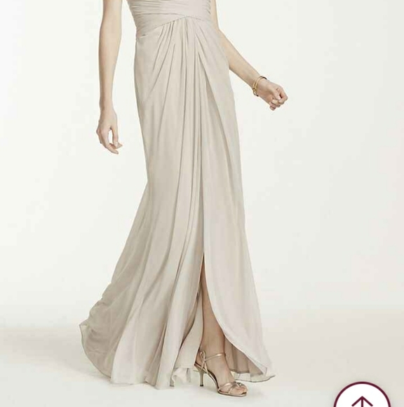 Sleeveless long mesh dress with corded lace - Picture 7 of 7